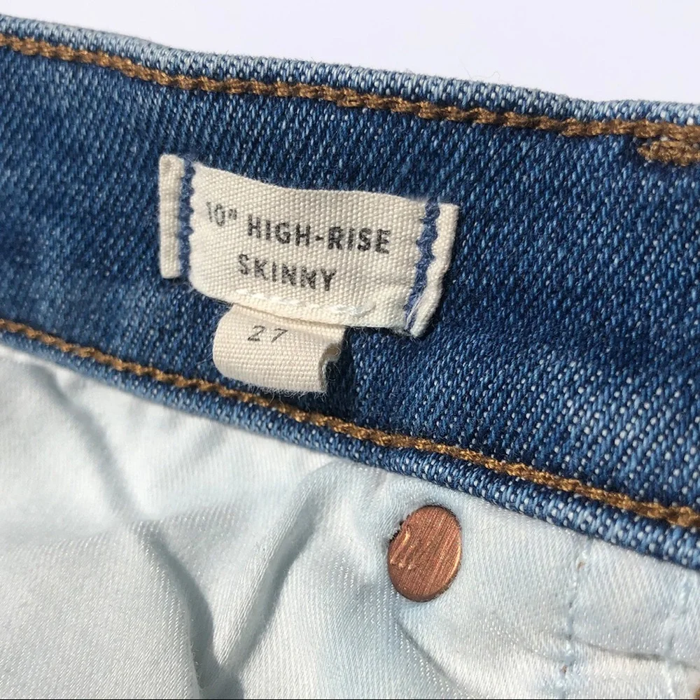 Madewell 10” High Rise Skinny Jeans Button Front Edition Size 27” - Picture 6 of 6